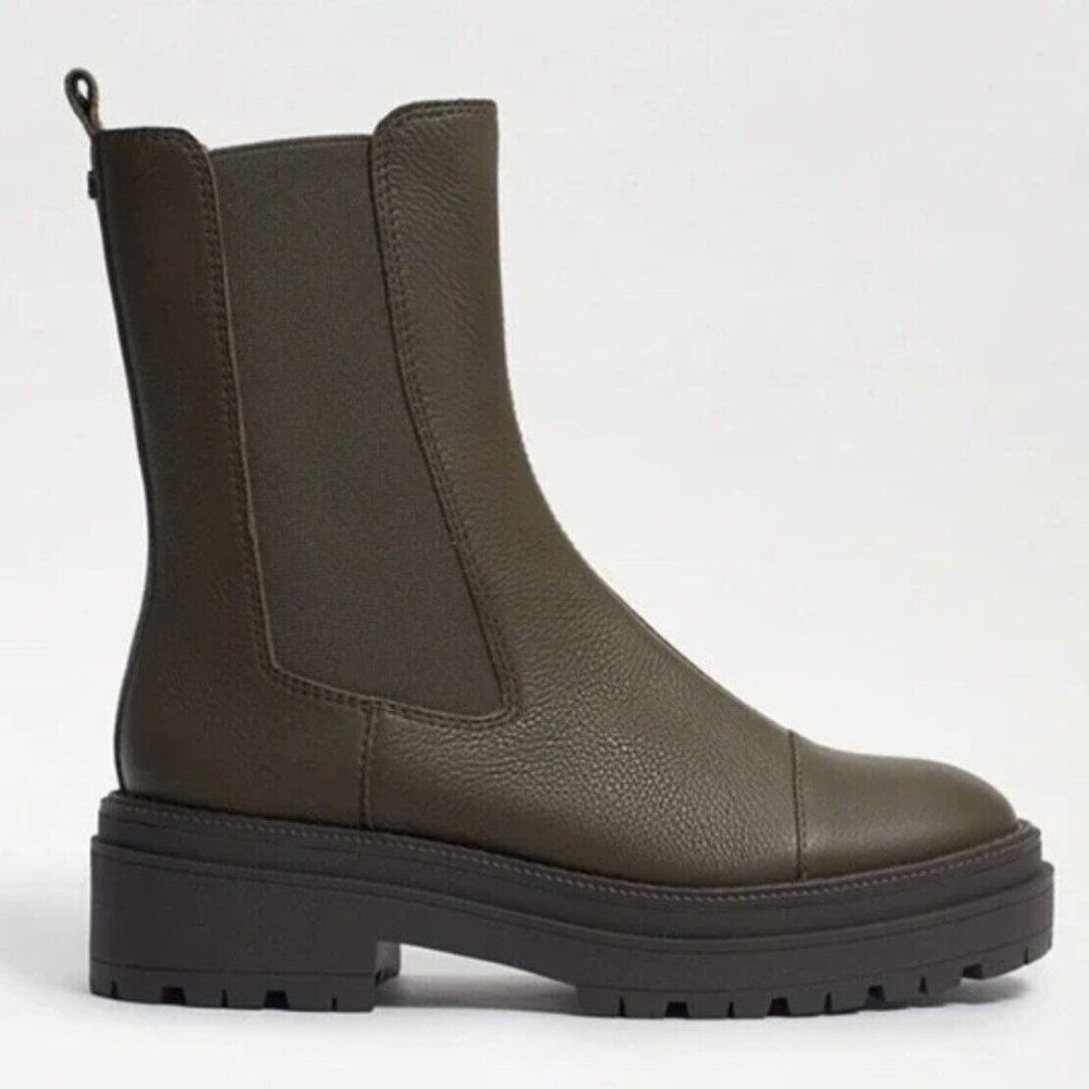 NWT: Sam Edelman Alpine Green Wellington Cap Toe Chelsea Boots